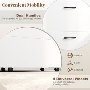 Letto a scomparsa Murphy bianco con materasso da 4 pollici, 553,2 cm x 219,71 cm x 105,41 cm, capacità 220 kg, pannello in legno - Product Image 4