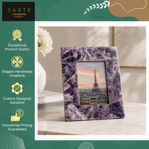 Fabricant en gros vendant des cadres photo en agate, des améthystes et des quartz roses décoratifs pour la maison, avec logo personnalisable fait main - Product Image 5