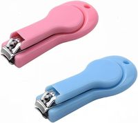 Coupe-ongles pour bébé rose et bleu, lame droite en acier inoxydable, design durable, manucure parfaite, style luxueux portable, taille enfant