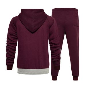 Conjunto Deportivo para Hombre con Cierre, Sudadera con Bloques de Color y Pantalones Jogger, 2 Piezas, Ropa Deportiva de Felpa Francesa Gruesa - Product Image 4