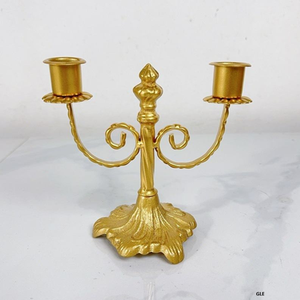New Product Iron U-shaped Double Head Metal Candlestick Gold Color Table Candle Holder Simple Light Luxury - Product Image 3