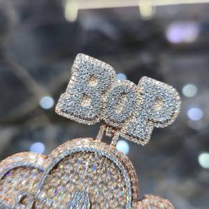 Rose Gold Color Moissanite Pendant Letter <b>Charm</b> Micro Pavé Crystal Necklace Custom Name Jewelry Gift - Product Image 2