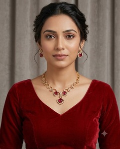 Elegant Cushion Cut Stone Statement Necklace <b>Set</b> Sparkling American Diamond Drop Earrings <b>Set</b> Indian Fashion <b>Jewellery</b> For Women - Product Image 5