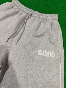 Pantalones Cortos Bermuda de Algodón Gris para Hombre Loshaypappay, Cintura con Cordón, Color Sólido Informal, Diseño de Logotipo Bordado en la Parte Delantera - Product Image 2