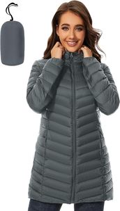 Women's Lightweight <b>Packable</b> Hooded Winter Quilted Puffer <b>Jacket</b> Detachable Sleeves Hat Water Resistant Fur Lining - Product Image 4