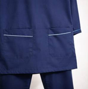 Ensemble de blouses et pantalons médicaux pour femmes, col en V uni - Product Image 4