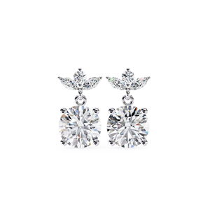REYES Elegant Design Round Cut 2.5 Carat Moissanite Screw Back Drop Earring 925 <b>Sterling</b> <b>Silver</b> Wedding Party Jewelry For Women - Product Image 4