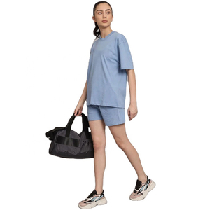 Conjunto de Dos Piezas para Mujer, Moda 2025, Camiseta Holgada y Pantalones Cortos con Estampado Personalizado, Ropa Deportiva, Informal o Urbana - Product Image 3