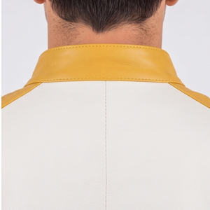 Chaqueta de Cuero para Motociclista para Hombre, Chaqueta de Cuero con Cuello Alto y Cinturón en la Cintura, Manga Larga, para Motociclismo al Aire Libre - Product Image 5