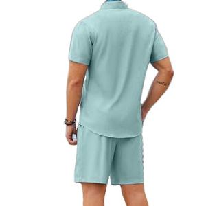 Le tissu est doux, extensible et respirant, idéal pour la peau. Ensemble deux pièces été homme/femme, short, idéal pour sortir. - Product Image 2