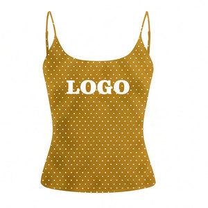 Camisole vintage à pois pour femme, coupe ajustée, débardeur d'été, haut sans manches imprimé à pois tendance pour femme - Product Image 2