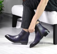 Sepatu Boots Kulit Pria Terbaru 2025 dengan Ritsleting di Pergelangan Kaki, Kulit Asli Sapi Lapis Atas, Kasual Bisnis, Nuansa Klasik Mewah