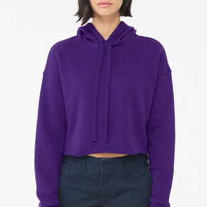 Sweat-shirt à capuche oversize pour femme, coupe courte, manches longues, 100% coton, tendance, décontracté, hiver, en vente - Product Image 6