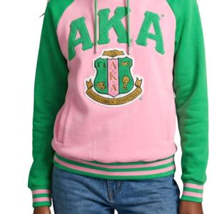Sudadera con Capucha Rosa Verde AKA con Gráfico de Escudo Bordado, Sudadera con Capucha de Forro Polar Elegante e Informal para Mujer - Product Image 6
