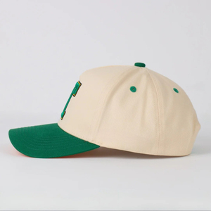 Casquette de baseball unisexe en coton de haute qualité à 5 panneaux, broderie 3D personnalisée, logo lettre, visière incurvée bicolore, ajustable - Product Image 6