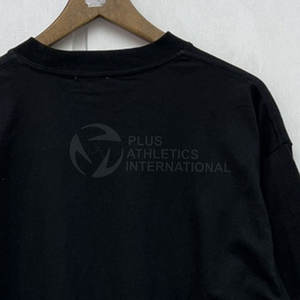 T-shirt à épaules tombantes en coton épais pour homme, T-shirt oversize avec appliqué brodé, T-shirt court - Product Image 6