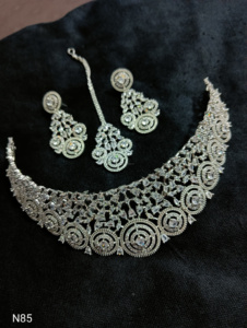 Ensemble de bijoux de mariée en diamant américain classique Collier et boucles d'oreilles en deux pièces pour mariage Style classique à la mode - Product Image 6