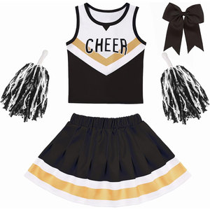 Tenue de Cheerleader pour Filles, Costume de Cheerleading pour Enfants, Tenue d'Entraînement avec Pompons - Product Image 1