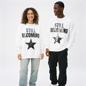 Sweat-shirt unisexe ample et oversize en molleton 100% coton épais, style streetwear, col rond, pour hommes et femmes - Product Image 2