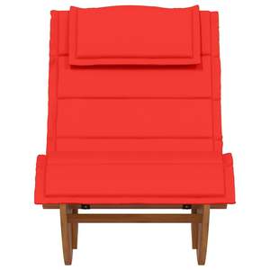 Chaise longue à bascule en bois d'acacia massif avec coussin, chaise longue de qualité supérieure pour la détente en plein air - Product Image 4