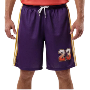 Ensemble uniforme de basket-ball pour hommes, maillot sans manches, short à cordon de serrage, bandes latérales, nom de l'équipe personnalisé, numéro de joueur imprimé 100% - Product Image 6