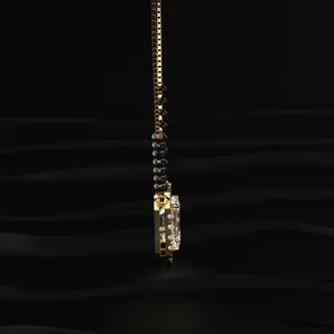 Pendentif en diamant CVD cultivé en laboratoire, taille émeraude, halo de diamants, Mangalsutra, couleur D-E, clarté VVS-VS, certifié IGI, provenant d'Inde - Product Image 4