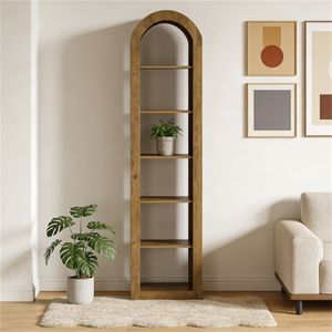 Libreria ad Arco Aperta Robusta e Naturale, Espositore per Libri - Product Image 4