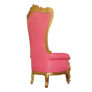 Modern Style <b>Pink</b> Upholstered Throne Chair with Gold Frame One Seat Outdoor <b>Garden</b> Sofa <b>Furniture</b> - Product Image 5