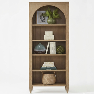 Elegant Arch Top Teak Timber Bookshelf Premium Home Furniture - Product Image 1