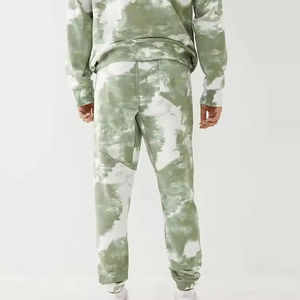 Ensemble de survêtement à capuche camouflage vert pour homme, en molleton respirant, style streetwear décontracté, pour l'automne, 100% coton tricoté, tie-dye - Product Image 2