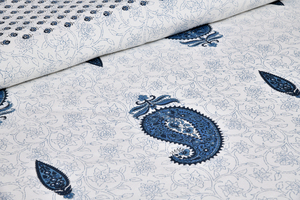 Sábana Plana de Algodón Estampada a Mano, 200 Hilos, Transpirable para Todas las Estaciones, Diseño Paisley, Lavable, Ropa de Cama para Adultos, para Hogar y Hotel - Product Image 5