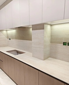 MiyaStone Wholesale <b>Artificial</b> 3D Printed Travertine Quartz Slab for Residential Project - Product Image 4