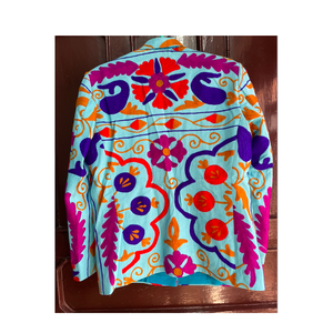 Blazer Suzani Hecho a Mano, Chaqueta Bordada Tradicional, Ropa Étnica para Mujer, Abrigo de Diseño Elegante - Product Image 5