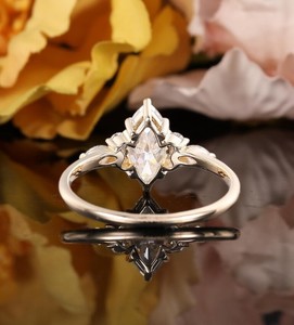 Marquise Cut Moissanite 925 Sterling <b>Silver</b> Luxury Engagement Dainty <b>Solitaire</b> Promise <b>Ring</b> Minimalist Wedding & Party Jewelry - Product Image 5