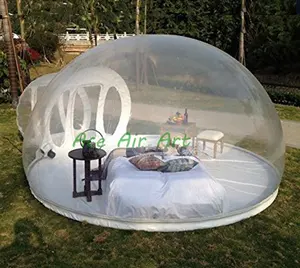 Jelas transparan tiup gelembung kubah tenda anak menyenangkan berkemah penampungan untuk pesta luar ruangan bermain iklan