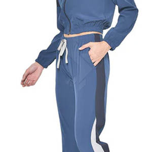 Ensemble de survêtement décontracté pour femmes, motif uni, écologique, à capuche, 2 pièces, long, en coton mélangé, doublure, hiver, confort supplémentaire - Product Image 4