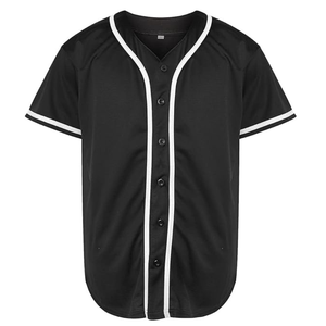 Camiseta de Béisbol Blanca al por Mayor, Estilo Urbano, de Alta Calidad, Hip Hop, Lisa, Negra, Personalizable con Etiqueta de Marca - Product Image 1