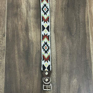 High Quality Adjustable Hand Tooled Genuine Leather Dog Collar Custom Designer Luxury Designer <b>Beaded</b> Pet Collar for Cats & Dogs - Product Image 4