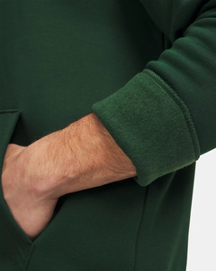 Dark Green Hooded Zipper-Up Sweatshirt Regular Fit Solid Color Cotton Fleece Digital Printing Casual Autumn Wear - Product Image 6