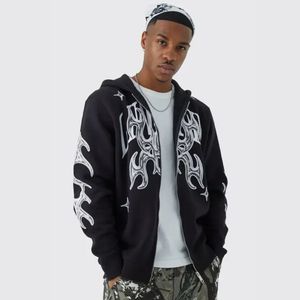 Sudadera con capucha y cremallera de algodón para hombre, estilo urbano, más vendida en 2026, venta al por mayor de fábrica, Sudadera Araignée - Product Image 1