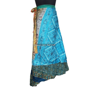 100 Formas de Usar el Pañuelo Mágico de Seda Vintage de la India, 38 Pulgadas, 2 Capas, Reversible, Pañuelo Largo de Seda para Envolver, Tipo Sari - Product Image 5