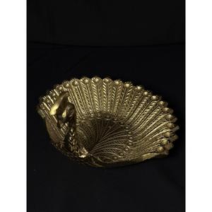 Bandeja de Almacenamiento con Forma de Pavo Real Dorado Antiguo, Perfecta para Decoración de Hogar de Lujo, Colección Vintage Hecha a Mano, Arte en Aluminio - Product Image 3