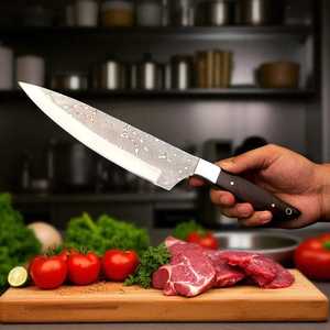 Ensemble de 5 couteaux de chef professionnels, faits main, en acier haute teneur en carbone, avec étui en cuir, pour usage industriel et culinaire. - Product Image 5