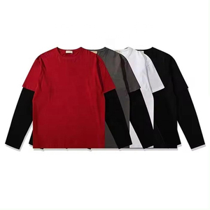 เสื้อยืดแขนยาวผู้ชายสไตล์โมเดิร์น ดีไซน์สองชั้น สวมใส่สบาย ทรงหลวม เสื้อผ้าแฟชั่น - Product Image 1