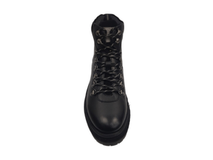 Botas de Combate de Tobillo para Hombre, de Cuero Genuino Negro, con Cordones, Punta Redonda, Suela de Goma Antideslizante, Entresuela de EVA, para Todas las Temporadas - Product Image 2