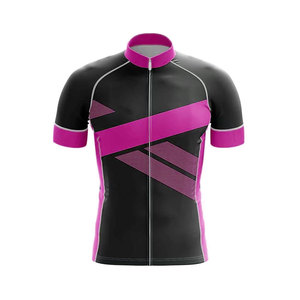 Vente en gros de maillots de cyclisme personnalisés à séchage rapide, respirants, en polyester, avec impression numérique, manches courtes - Product Image 3