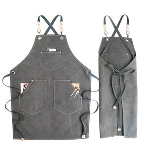 Tablier de bar en toile de haute qualité avec logo personnalisé, sangle en cuir à dégagement rapide, résistant aux rayures, pour personnel de service professionnel - Product Image 4