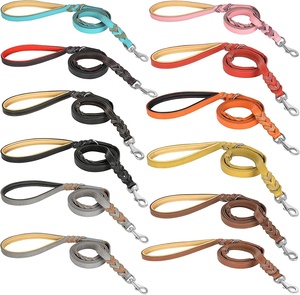 Laisse de chien en cuir de haute qualité avec poignée rembourrée pour un usage intensif au prix d'usine - Product Image 6