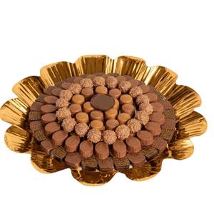 Bandeja de chocolate de metal dorado de calidad premium, diseño fantástico, decoración de mesa, bandeja para servir chocolate para el hogar y hoteles. - Product Image 4