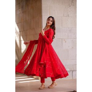 CONJUNTO DE TRAJE GEORGETTE ROJO BLOOMING 2017 - Product Image 1